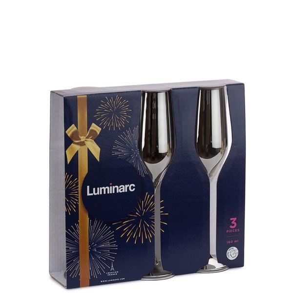 Набор бокалов д/шампанского Luminarc Celeste Сияющий графит 160мл 3шт стекло