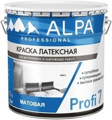 Краска латексная ALPA Profi 7 матовая белая (10л)