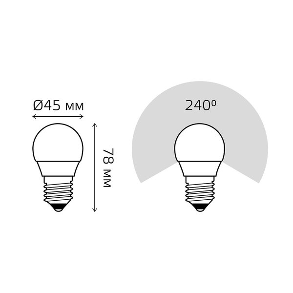 Лампа светодиодная Gauss Elementary 8Вт Е27 шар 4100K свет нейтральный белый