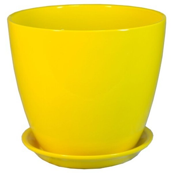 Горшок керамический Бутон Глянец желтый d18см V3,8л h18см