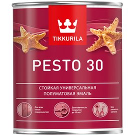 Эмаль универсальная стойкая Tikkurila PESTO 30 A полуматовая белая (0 ...