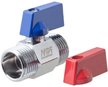 Кран латунный шаровый мини 1/2" наружная резьба, ручка флажок