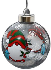 Шар с узором Гном 8см, прозрачный, SYQC2-0125145