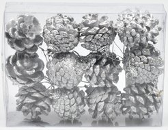 Набор украшений Шишки заснеженные 12шт 4см, SYXGJA-0425105