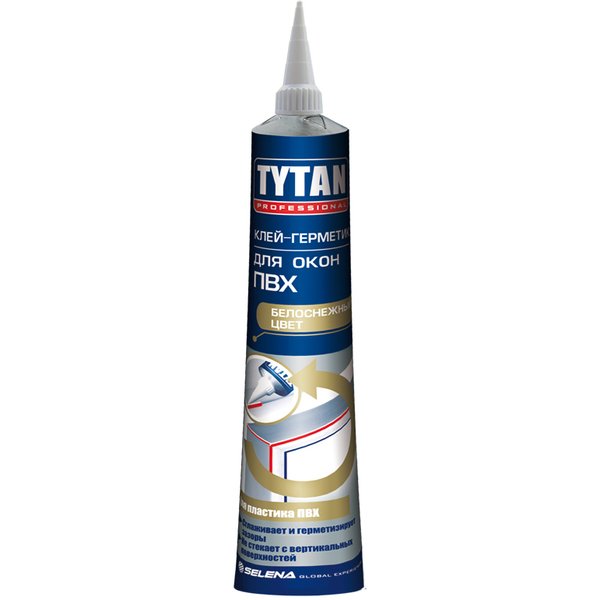 Клей-герметик для окон ПВХ TYTAN Professional Белый (180/200гр)