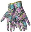Перчатки садовые нейлоновые с покрытием темные с цветами Praktische Home G-111-6