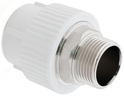 Муфта полипропиленовая комбинированная наружная резьба d50х1 1/2" под ключ