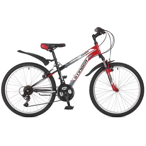 Велосипед Stinger 24" Caiman 12,5" красный TZ30/TY21/RS35 117365