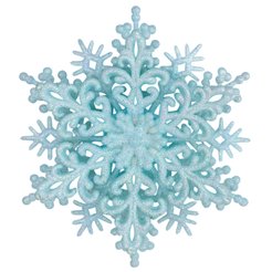 Украшение елочное Снежинка классика объемная голубой 120x40мм