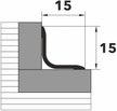 Угол отделочный внутренний серебристый 15х15х1,0мм 2,7м УВО 04-27.2700.01л
