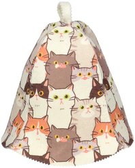 Шапка для бани и сауны Котики