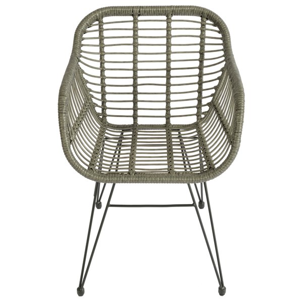 Набор садовой мебели Фиджи (столик+2 кресла), сталь/иск.ротанг, серый, SG-22009