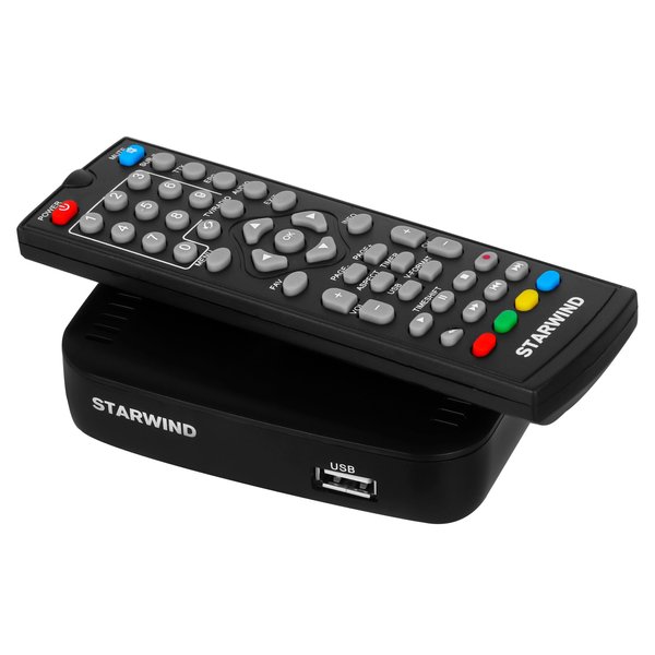 Ресивер цифровой телевизионный DVB-T2 Starwind CT-160 черный