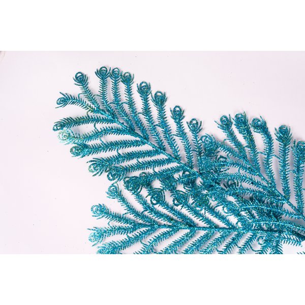 Ветка декоративная пальма 65х25см голубой SYCZB-382186