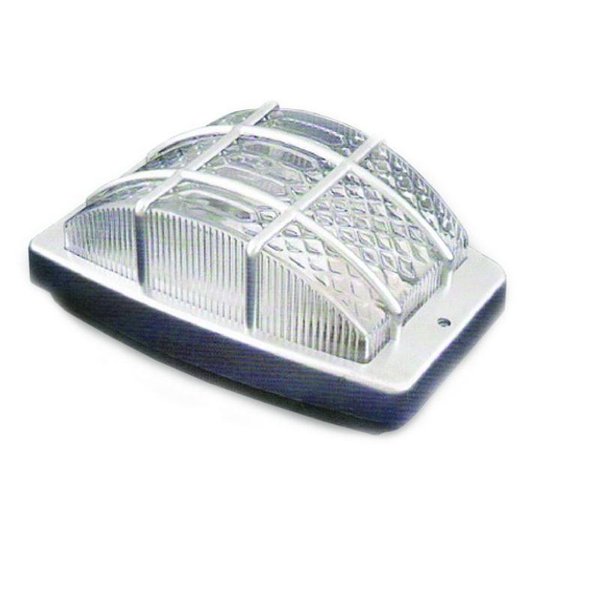 Светильник Kорал серебро 1х60Вт IP44 BR-220-6 с решеткой