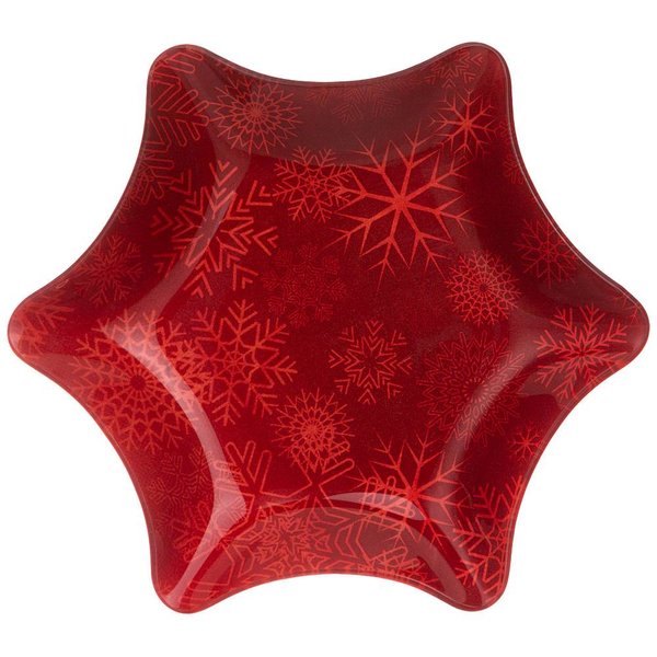 Салатник-звезда Lefard Новогодний калейдоскоп 19,5х19,5х2,5см красный, стекло