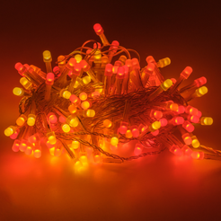 Электрогирлянда внутренняя Нить Fantasy 9м 180LED, оранжевый+желтый+красный, контролер, прозрачный кабель