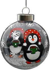 Шар с узором Пингвин 8см, прозрачный, SYQC2-0125147