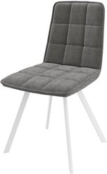 Стул кухонный Mamadoma Rom D b22 45х42х84см велюр/металл, серый/белый