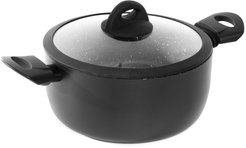 Кастрюля SCOVO Hi-Black 4,2л 24х11см антипригар., штамп. алюминий, крышка стекло