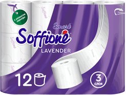 Бумага туалетная Soffione Lavender Smart 12шт 3-слойная