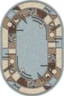 Ковер Sierra albina 3 blue-brown 0,6х1,0м овал