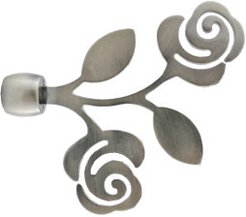 Наконечник Qually Серебро Цветок 25мм YF024-Cr25