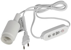 Светильник для фитоламп с цоколем Е27 ЭРА FITO-Time Holder E27 с проводом и таймером