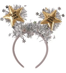 Ободок новогодний Серебряные звезды 21х22см, SYTG-1323250