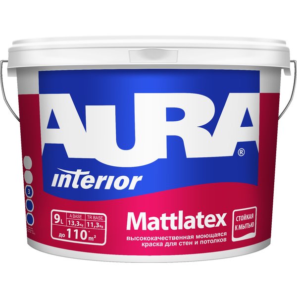 Краска моющаяся интерьерная AURA Mattlatex (9л)