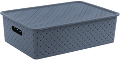 Корзинка д/хранения Violet Береста 7,5л 35х24,5х10,5см с крышкой, космик ПП