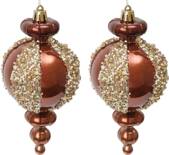 Набор украшений Сосульки фигурные 2шт 14,5см, кофе, SYQD1-0125238