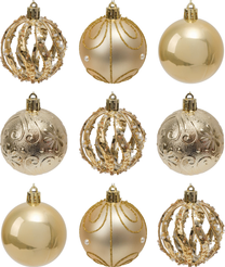 Набор шаров 9шт 6см золото SYQC1-0125038