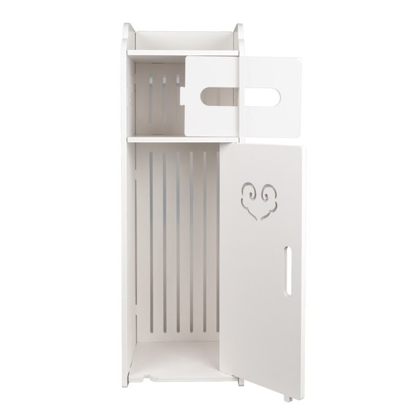 Шкаф напольный с ящиком для туалетной бумаги, ПВХ 8мм, 20х20х60см, белый BA5224