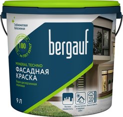 Краска фасадная Bergauf Mineral Techno глубокоматовая белая База А (9л)