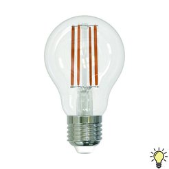 Лампа светодиодная филаментная LED A60 10Вт E27 Груша 3000К PLS02WH Теплый белый свет ТМ Uniel