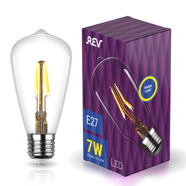 Лампа светодиодная REV VINTAGE Filament 7Вт ST64 Е27 декоративная 2700К свет теплый