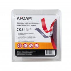Лента акриловая двухстороняя AFOAM 12мм серый 5м