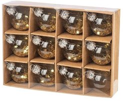 Набор шаров 12шт с золотым наполнением 3x3x3см арт.91449