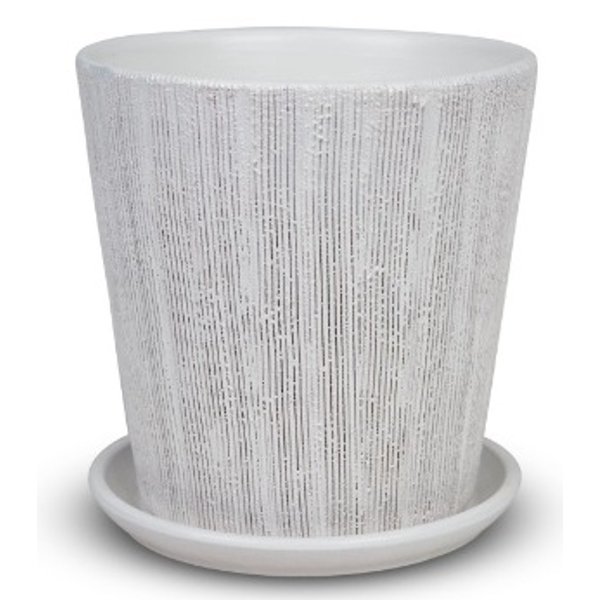 Горшок керамический конус Меланж белый 5,6л d22 h22,5