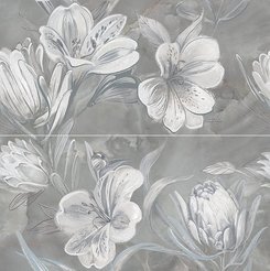 Панно настенное Opale Flower 63x63 Grey 2шт/комл