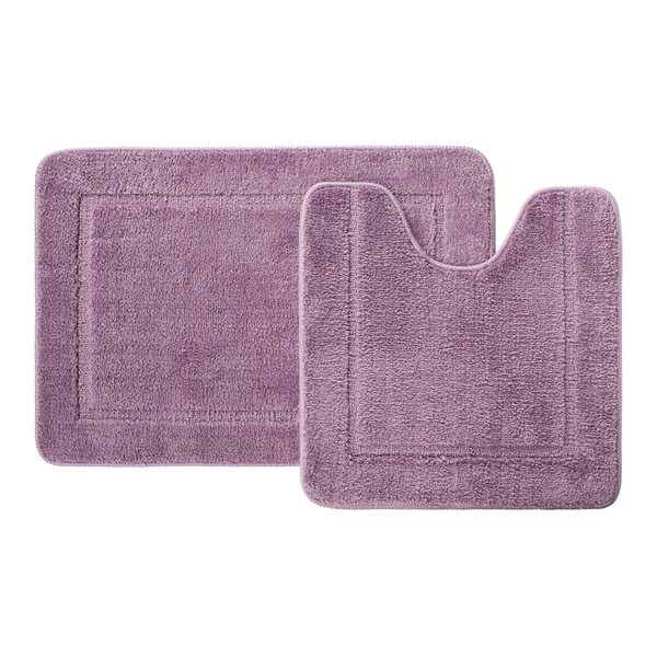 Набор ковриков для ванной комнаты, 65х45, 45х45см, микрофибра, фиолетовый, IDDIS, PSET01Mi13