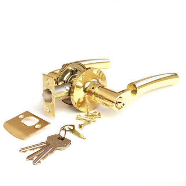 Ручка с защ Apecs 8083-01-G золото с ключом.