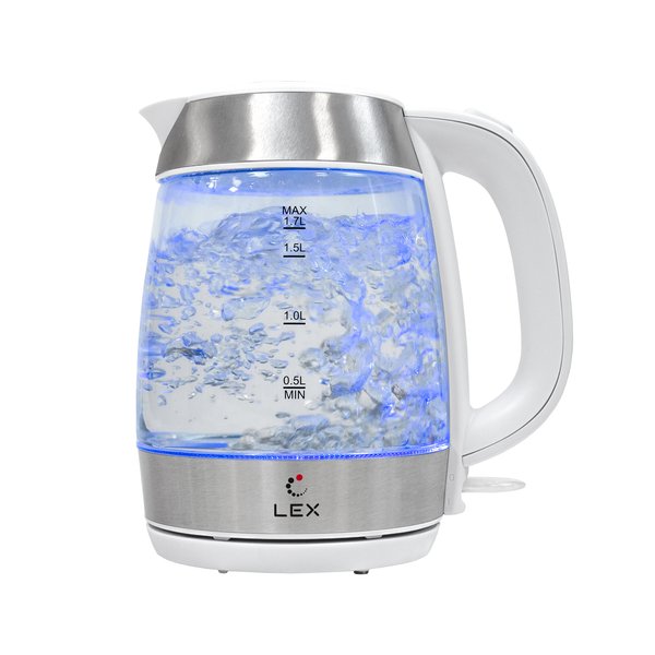 Чайник электрический LEX LX-3001-2 2200Вт 1,7л стекло, белый