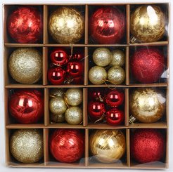 Набор шаров 40шт 3-6см золото+красный SYQH-0125344