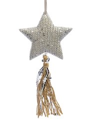 Украшение подвесное Magic Time Звездочка серебристая с пайетками 22x11x1,2см арт.91016