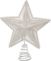 Верхушка елочная Звезда 23,5х19см белый/глиттер SYSDX-3525087