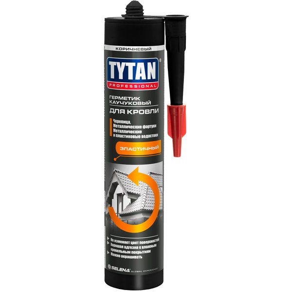 Герметик каучуковый для Кровли TYTAN Professional цвет коричневый (310мл/408г)