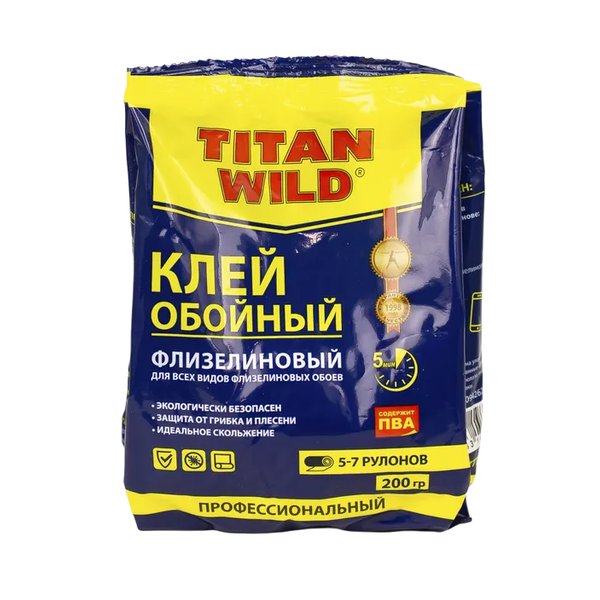 Клей обойный флизелиновый Titan Wild в мягкой упаковке 200г