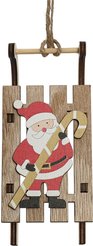 Украшение фигурное Санта на санках 14,8х6х4см, дерево, SYMZPA-4425208